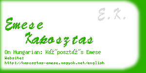 emese kaposztas business card